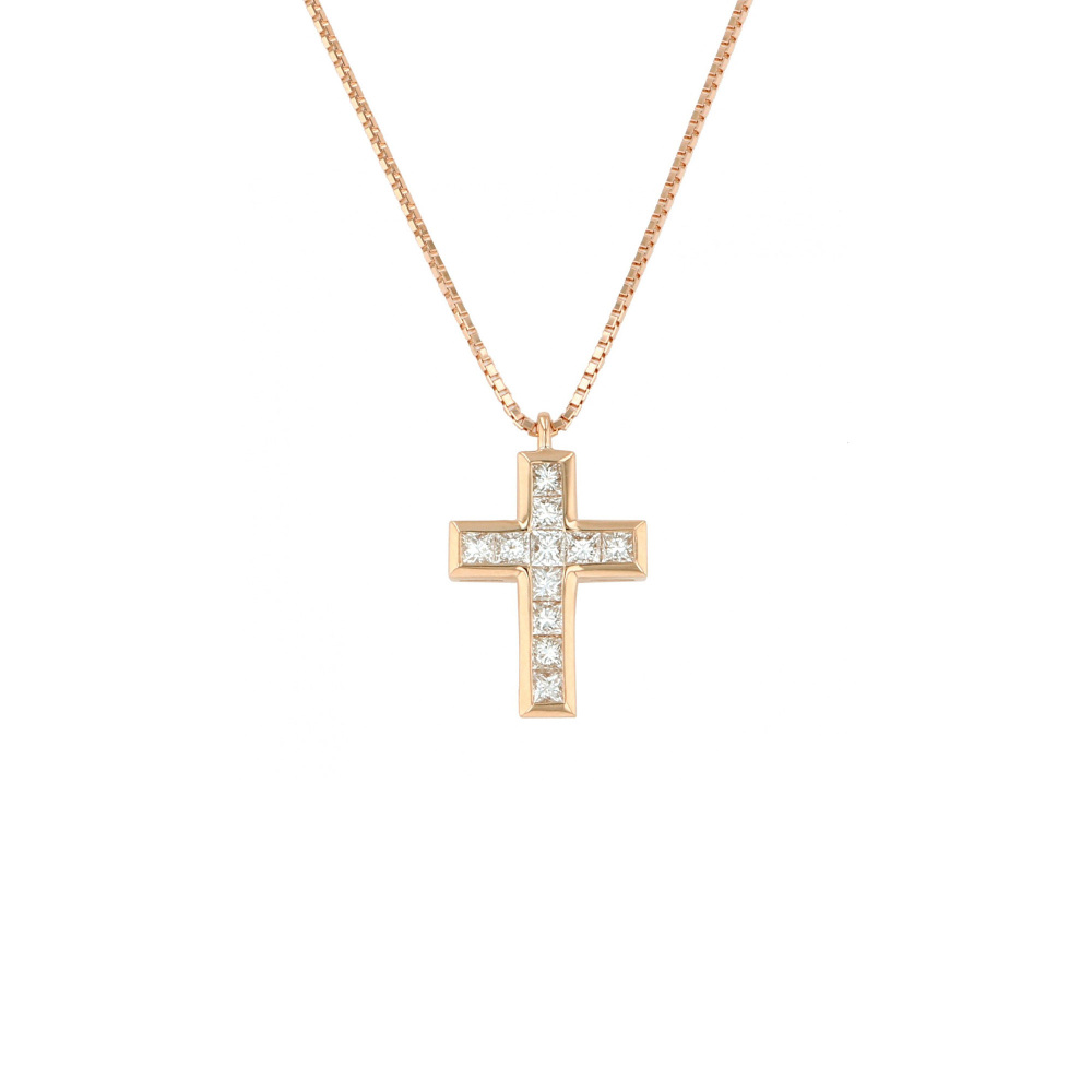 新品] ユキザキ リッチクロス ピンクゴールド ネックレス 1.0ct