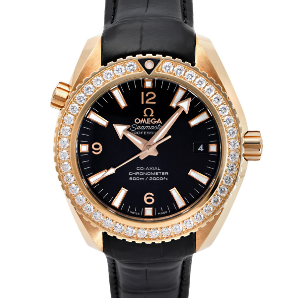 OMEGA Seamaster 腕時計 ブラック/ゴールド オメガ シーマスター プラネットオーシャン セラゴールド 600m
